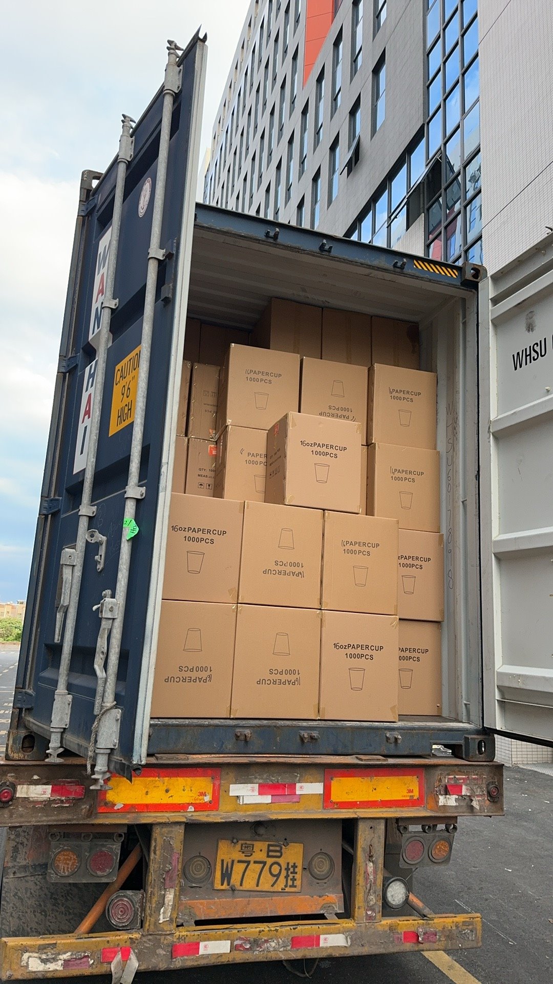 Unupak packaging products ready for container shipment